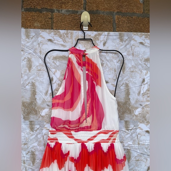 Rococo Sand White & Multicolour Abstract Pleated dress size small - Picture 10 of 15